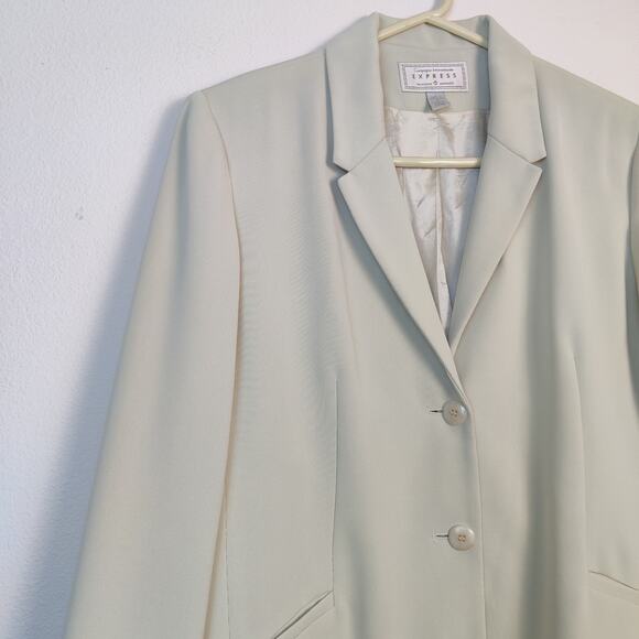Vtg Express Campagnie Internationale Preppy Nude Blazer 12 Old Money Tailored - Picture 2 of 12